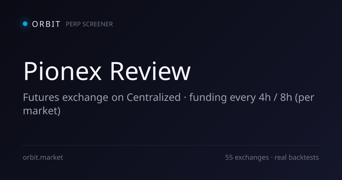 Pionex futures exchange — trading interface and funding rates