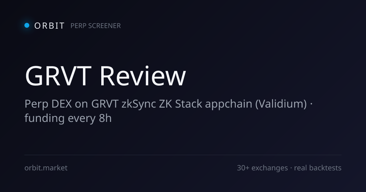 GRVT perp DEX — trading interface and funding rates