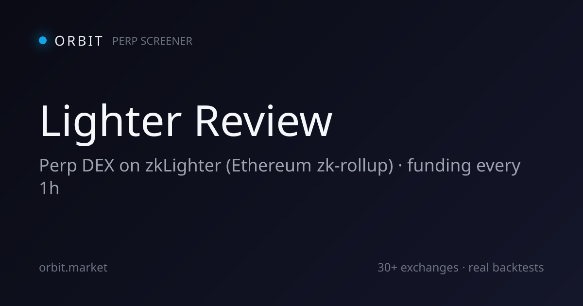 Lighter perp DEX — trading interface and funding rates