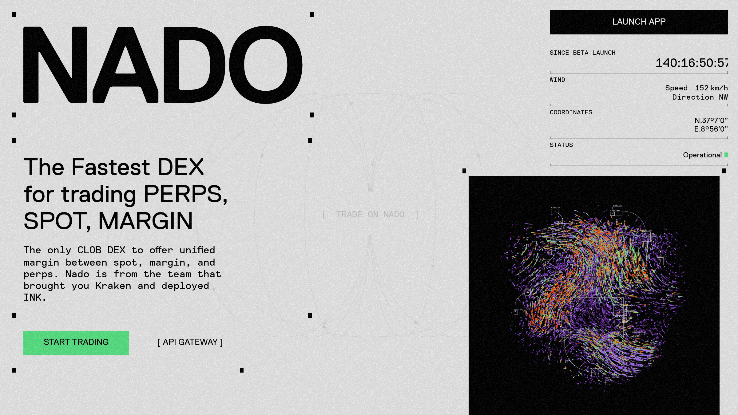 NADO perp DEX — trading interface and funding rates